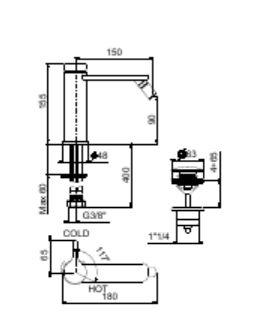 Смеситель для биде Webert Coral CO840102015, хром