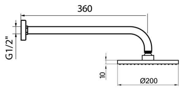 Верхний душ Webert Comfort AC0013010METAL, золото