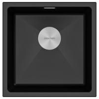 Мойка LUMI 45UNI, IT-GRANIT, LU45-BL, черный гранит, 455х460, Paulmark
