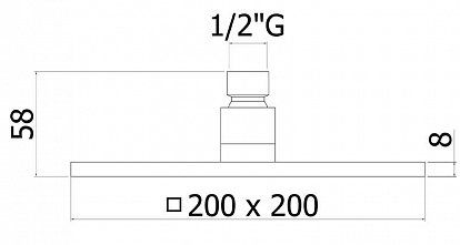 Верхний душ Paffoni SYNCRO ZSOF075BO 200х200 белый матовый