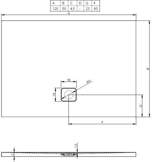 Душевой поддон Riho Basel 406 DC161600000000S 120x80