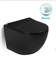 Унитаз подвесной черный матовый с сиденьем микролифт  SantiLine SL-5018MB