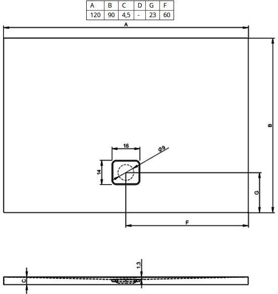 Душевой поддон Riho Basel 416 DC261600000000S 120x90
