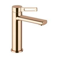 Смеситель для раковины (умывальника) Wellsee ONCE! and forever 182404000, латунный, однорычажный, высота/длина излива 110/110 мм (цвет розовое золото)