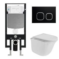 Унитаз с инсталляцией WeltWasser AMBERG 497 + TELBACH 004 GL-WT + AMBERG RD-BL