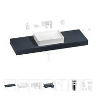 Раковина 50 см со столешницей 140 см Wellsee Pure BY Wellsee 201011465 в наборе 9 в 1: столешница, раковина, встраиваемый смеситель, сифон, выпуск, аксессуары (цвет набора матовый белый)