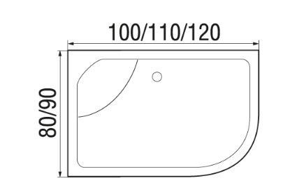 Душевая кабина River NARA 120/90/44 МТ R, 120x90x210