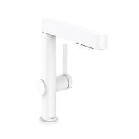 Hansgrohe Finoris Смеситель для раковины однорычажный 230 с вытяжным душем 2jet со сливным клапаном Push-Open белый матовый 76063700