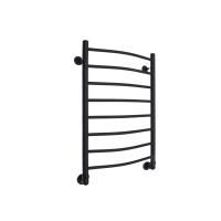 Полотенцесушитель водяной ARIANO Флоренция 80х53 черный матовый, 8 перекладин, американки угловые 1'x1' в комплекте