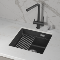 Мойка для кухни Granula Kitchen Space 4501iU черный, 45х45 см, квадратная