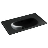 Раковина накладная Ceramicanova Sabo, прямоугольная с отверстием под смеситель 800*460*130, цвет черный матовый. Для установки на мебель, арт. CN13002MB