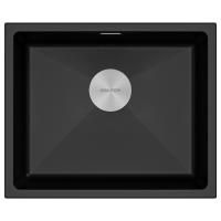 Мойка LUMI 55UNI, IT-GRANIT, LU55-BL, черный гранит, 555х460, Paulmark