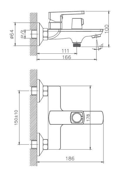 Смеситель для ванны Haiba HB60176
