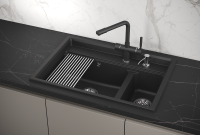 Мойка для кухни Granula Kitchen Space 7302 черный, 73х51 см, прямоугольная