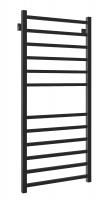 Полотенцесушитель водяной Stinox Quatro 500x1200, нижнее подключение, черный матовый, 1/2" ВР (внутренняя резьба), 12 перекладин
