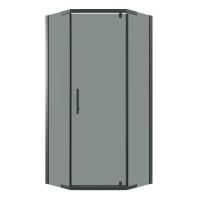 Душевое ограждение Niagara Eco NG-1010-14DT (100х100х190) трапеция,распашное,черный,стекло тонированное