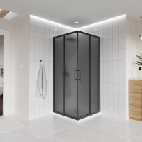 Душевой угол Veconi Evo 300 B, 1000х1000x1950, черный матовый, тонированное матовое стекло