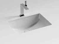 Раковина встраиваемая снизу Ceramicanova Эра 520x370x210, с отверстием слива - перелива, белый