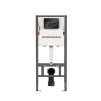 Система инсталляции для унитазов CERAMICANOVA Balance с кнопкой смыва Circle, цвет черный матовый, с креплениями, CN121001MB