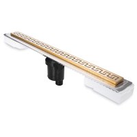 Желоб BERGES водосток B1 Antik 800 золото глянец S-сифон D50/105 H50 вертикальный