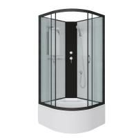 Душ.каб. NG-6709-14BK (1000х1000х2000) высокий поддон(45см) стекло ПРОЗРАЧНОЕ черные профиля 4 мест