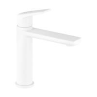 Смеситель для раковины (умывальника) Wellsee ICON! for life 182305000, латунный, однорычажный, высота/длина излива 112/130 мм (цвет матовый белый)