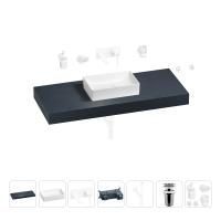 Раковина 42 см со столешницей 120 см Wellsee Pure BY Wellsee 201010920 в наборе 9 в 1: столешница, раковина, встраиваемый смеситель, сифон, выпуск, аксессуары (цвет набора матовый белый)