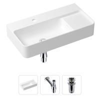 Комплект 3 в 1 Lavinia Boho Bathroom Sink 21520490: накладная фарфоровая раковина 60 см, металлический сифон, донный клапан