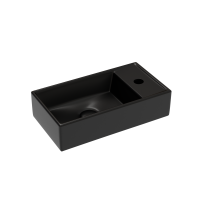 Умывальник Ceramicanova подвесной прямоугольный (чаша слева, отверстие под смеситель справа) цвет черный матовый Element 407x217x100