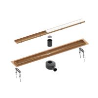 Душевой лоток TIMO Drain System 600 с двусторонней панелью "plate" под плитку, Розовое золото