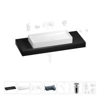 Раковина 75 см со столешницей 120 см Wellsee Pure BY Wellsee 201011790 в наборе 9 в 1: столешница, раковина, встраиваемый смеситель, сифон, выпуск, аксессуары (цвет набора матовый белый)