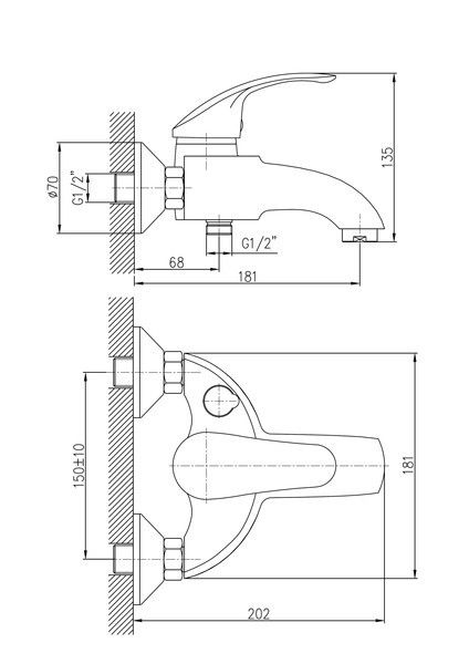 Смеситель для ванны Haiba HB3221