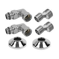 Комплект подключения для полотенцесушителя Point PN93412 3/4 х 1/2 ГШ со сгоном, хром