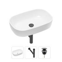 Комплект 3 в 1 Lavinia Boho Bathroom Sink 21520028: накладная фарфоровая раковина 54 см, металлический сифон, донный клапан