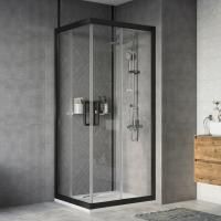 Душевой уголок STWORKI Карлстад 90x80 см профиль черный матовый