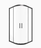 Timo Душевой угол TPSS-100/03C-8, раздвиж 1000*1000*2000, проф черный, стекло проз