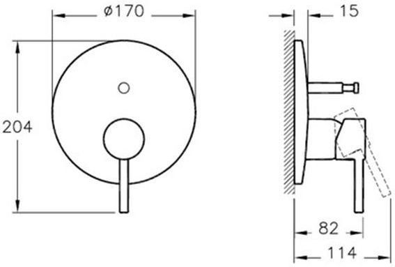 Смеситель для ванны с душем VitrA Minimax S A42210EXP