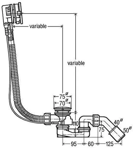 Автоматический сливы-перелив для ванны Grocenberg GB230 Графит