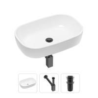 Комплект 3 в 1 Lavinia Boho Bathroom Sink 21520017: накладная фарфоровая раковина 54 см, металлический сифон, донный клапан