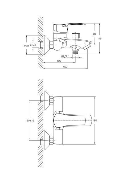 Смеситель для ванны Haiba HB6070