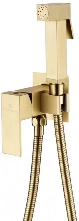 Смеситель встраиваемый с гигиеническим душем Grocenberg GB002 Золото матовый