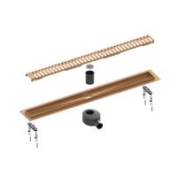 Душевой лоток TIMO Drain System 900 с вставкой "lines", Розовое золото