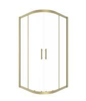 Timo Душевой угол TPSS-90/17C-8, раздвиж 900*900*2000, проф мат золото, стекло проз 8 мм