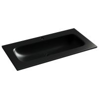 Раковина накладная мебельная Ceramicanova Грация (Grace) прямоугольная 910x457x137 с отверстием под смеситель цвет черный матовый CN7019MB