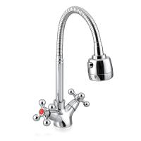Смеситель для кухни с гибким изливом и режимом душ FRAP F4319, хром