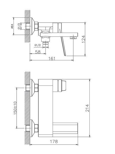 Смеситель для ванны Haiba HB60572