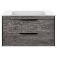 Тумба под раковину Vincea Chiara 2D 800 подвесная, 2 выкатных ящика soft-close, G.Stone