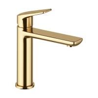 Смеситель для раковины (умывальника) Wellsee ICON! for life 182303000, латунный, однорычажный, высота/длина излива 112/130 мм (цвет золотой)