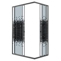 Душевое ограждение Niagara Eco NG-1012-14QBLACK (120х80х190) прямоугольник,раздвижное,черный,стекло мозаика