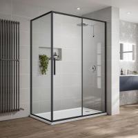Душевой уголок Vincea Slim-U VSR-2SU9012CLB, 1200*900, м.черный, стекло прозрачное